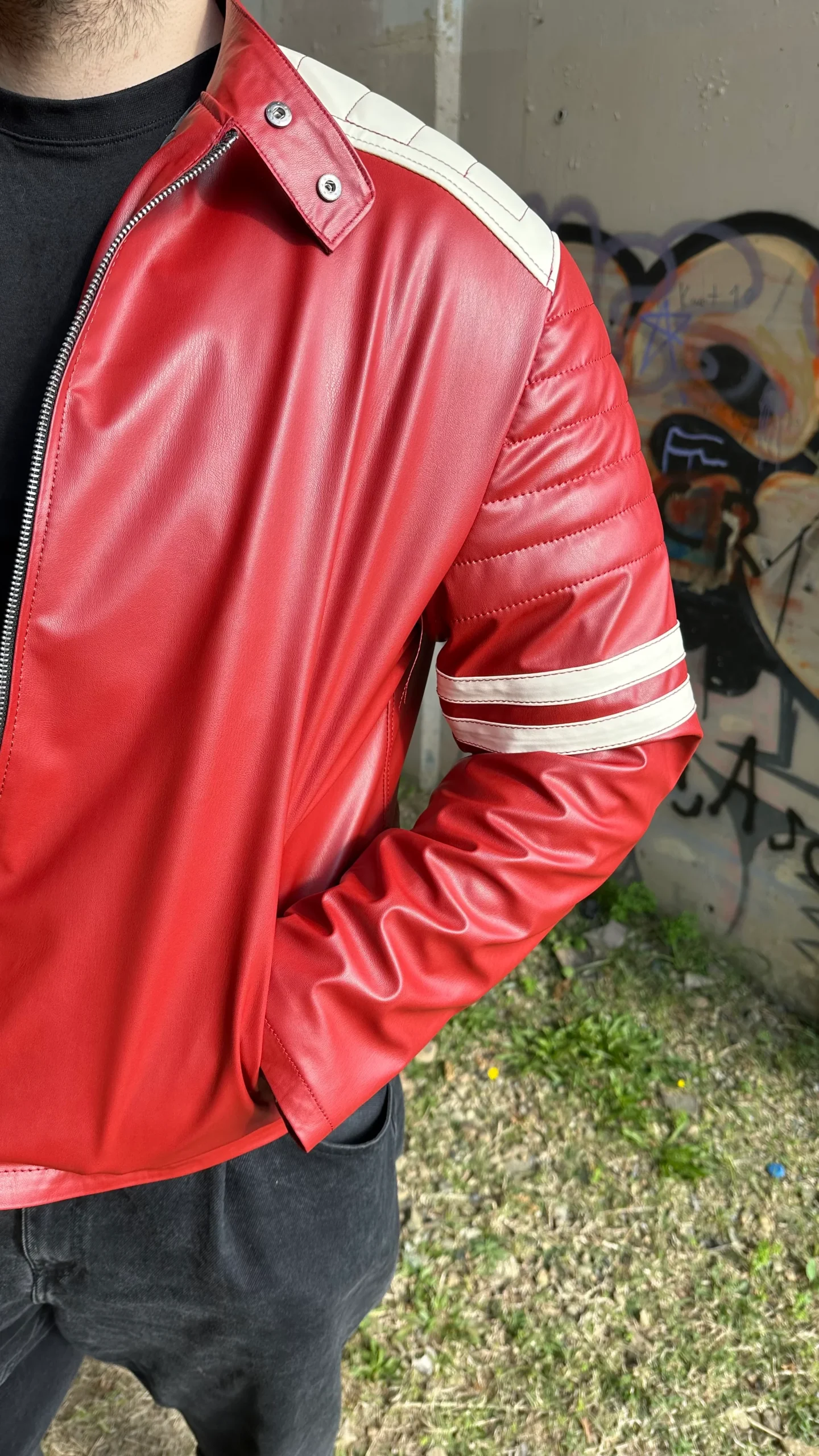 Tyler Durden Jacket - Red and White - Görsel 9