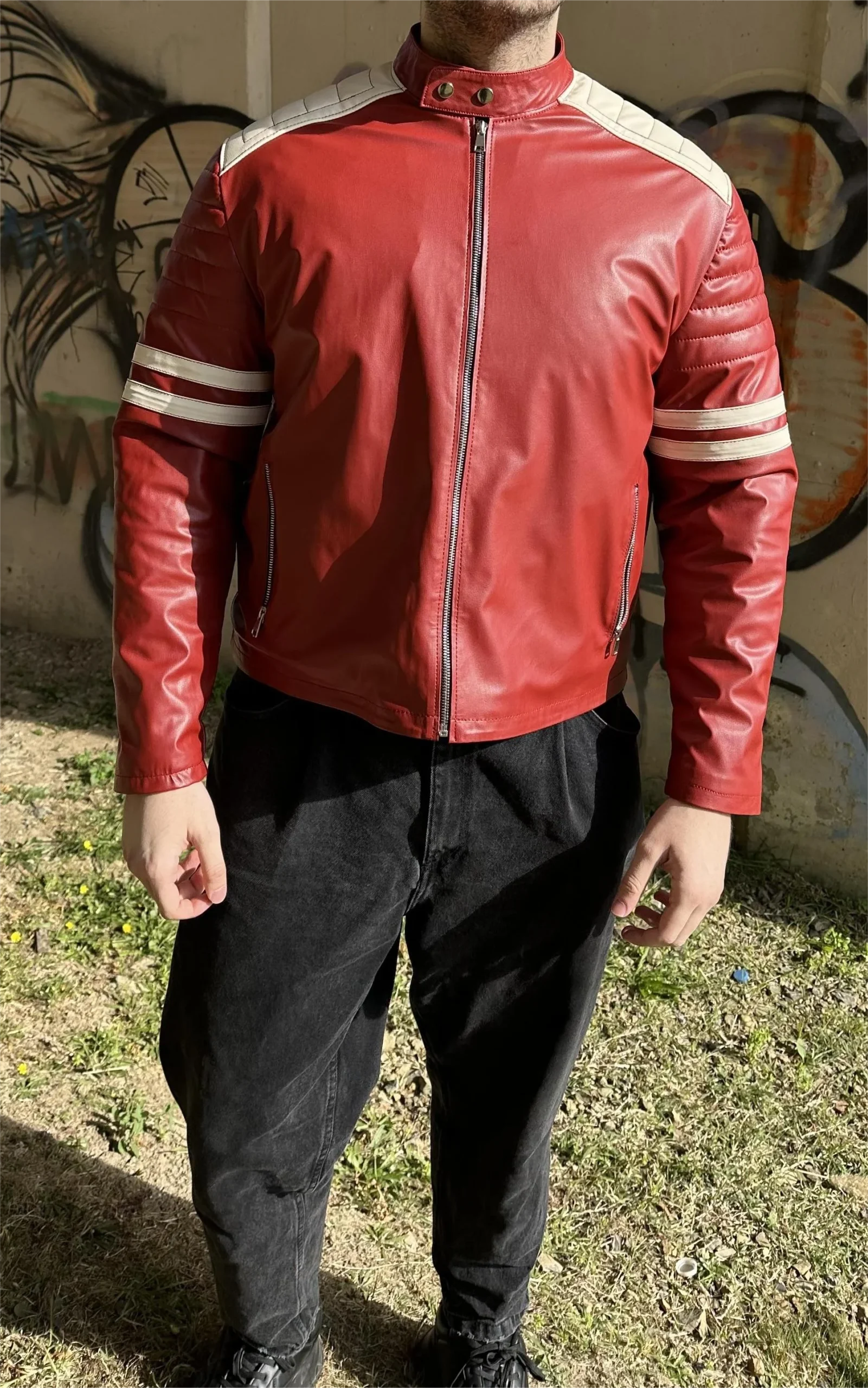 Tyler Durden Jacket - Red and White - Görsel 6