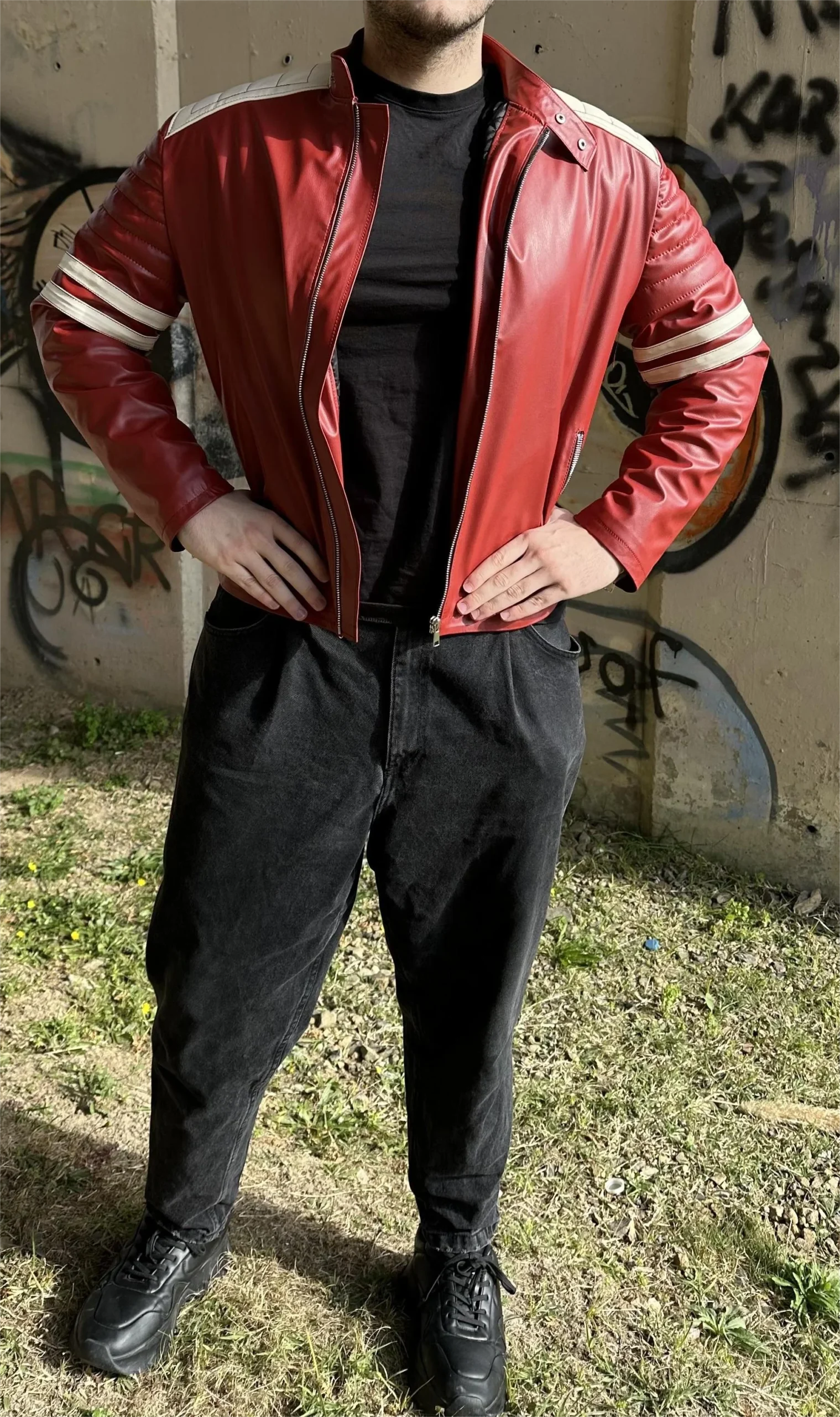 Tyler Durden Jacket - Red and White - Görsel 3